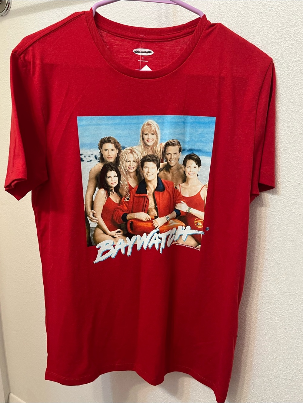 Old Navy Red Baywatch Graphic Women’s Swim Tee